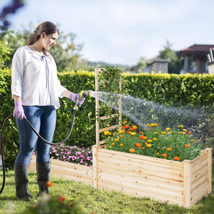 Hivvago Raised Garden Bed with Trellis
