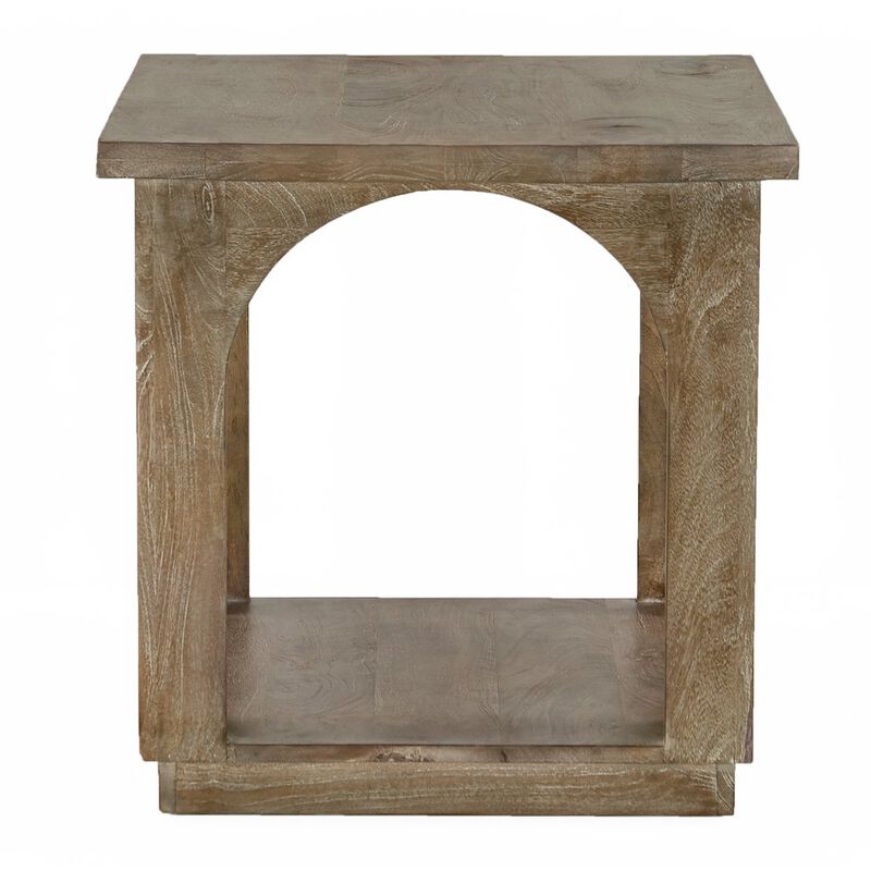 Alex Hamilton Archie Solid Wood End Table in North Creek Brown
