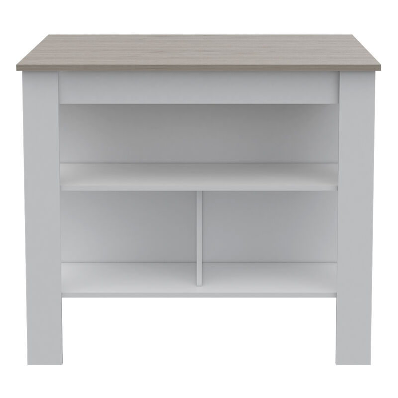 Streamdale Cala Kitchen Island Antibacterial, 3 Shelves, 4 Legs - Gray/White