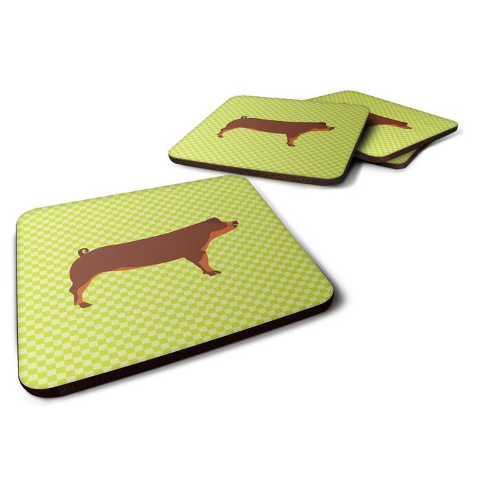 Caroline's Treasures Duroc Pig Green Decorative coasters, 3.5, Multicolor