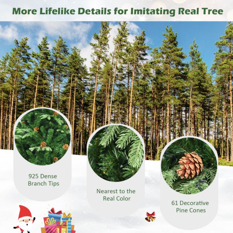 Artificial Christmas Tree with LED Lights and Pine Cones