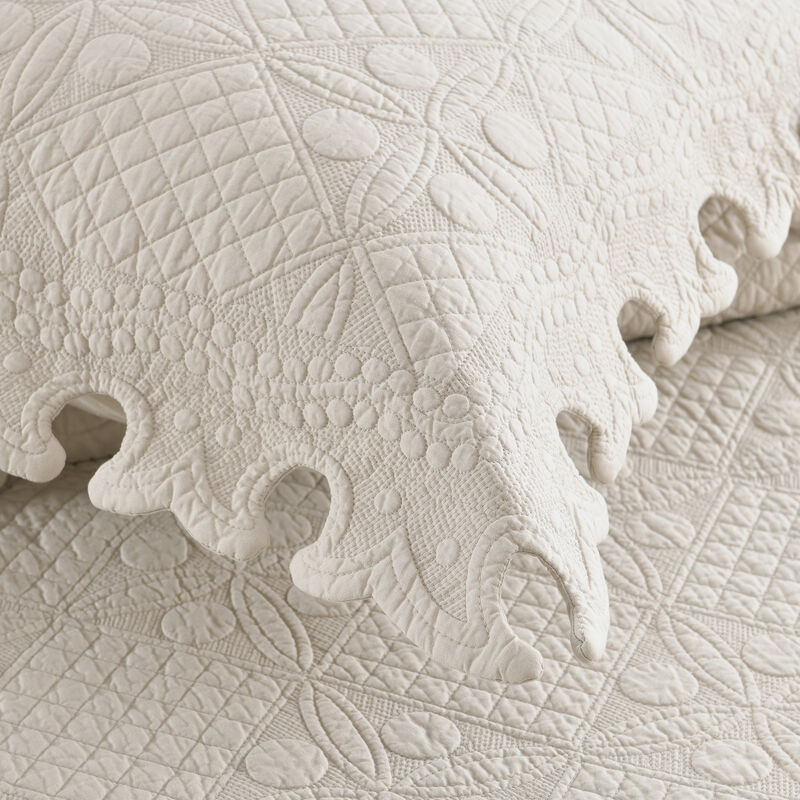 MarCielo 100% Cotton Oversized Bedspread Quilt Set Embroidery TW