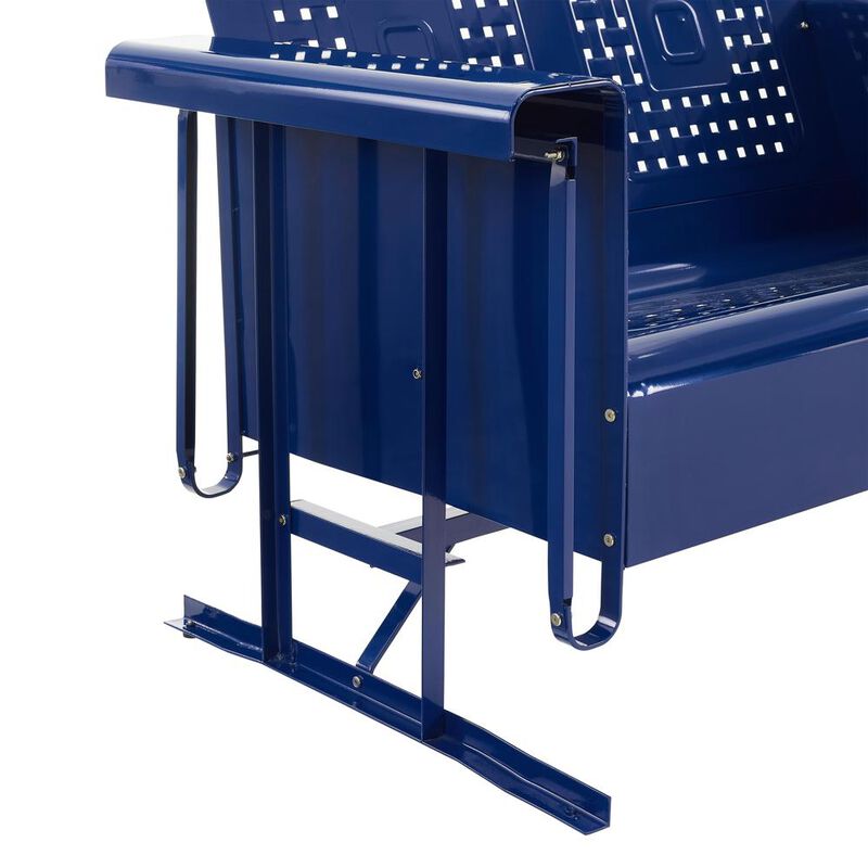 Crosley Furniture Bates Outdoor Metal Sofa Glider Navy