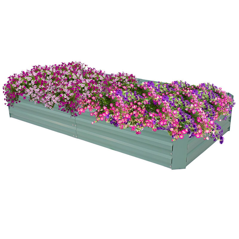 4 x 8 ft Galvanized Steel Rectangle Raised Garden Bed