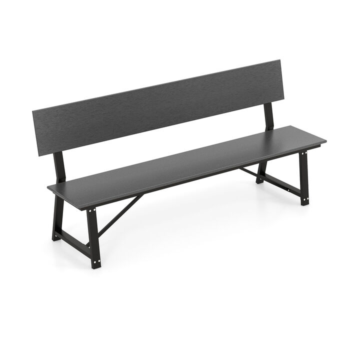 72 Inch Extra Long Bench with All-Weather HDPE Seat & Back for Yard Garden Porch