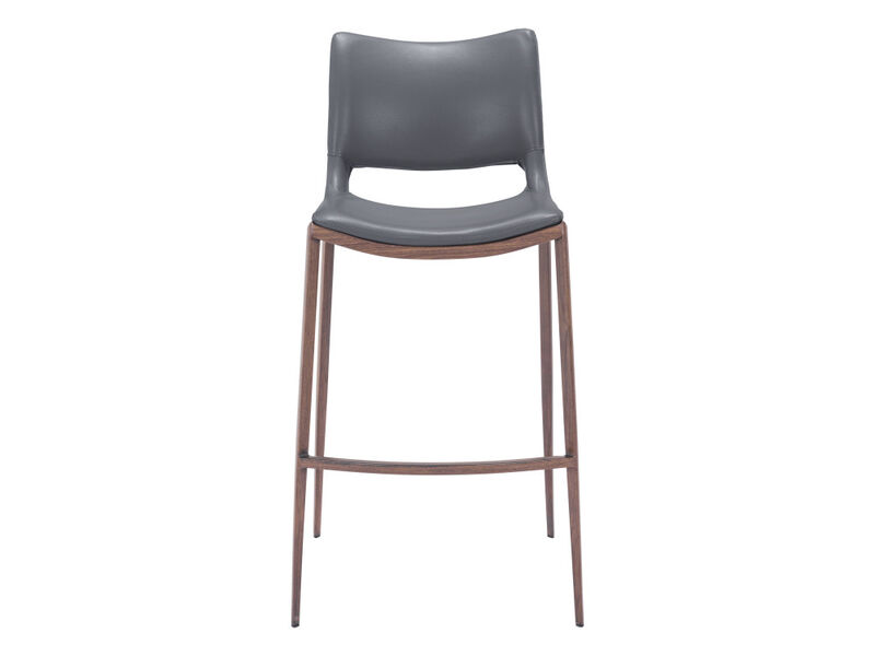 Ace Barstool (Set of 2) Dark Gray & Walnut