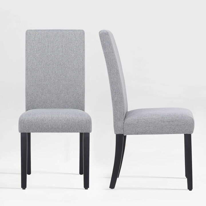 WestinTrends Upholstered Linen Fabric Dining Chair (Set of 2)