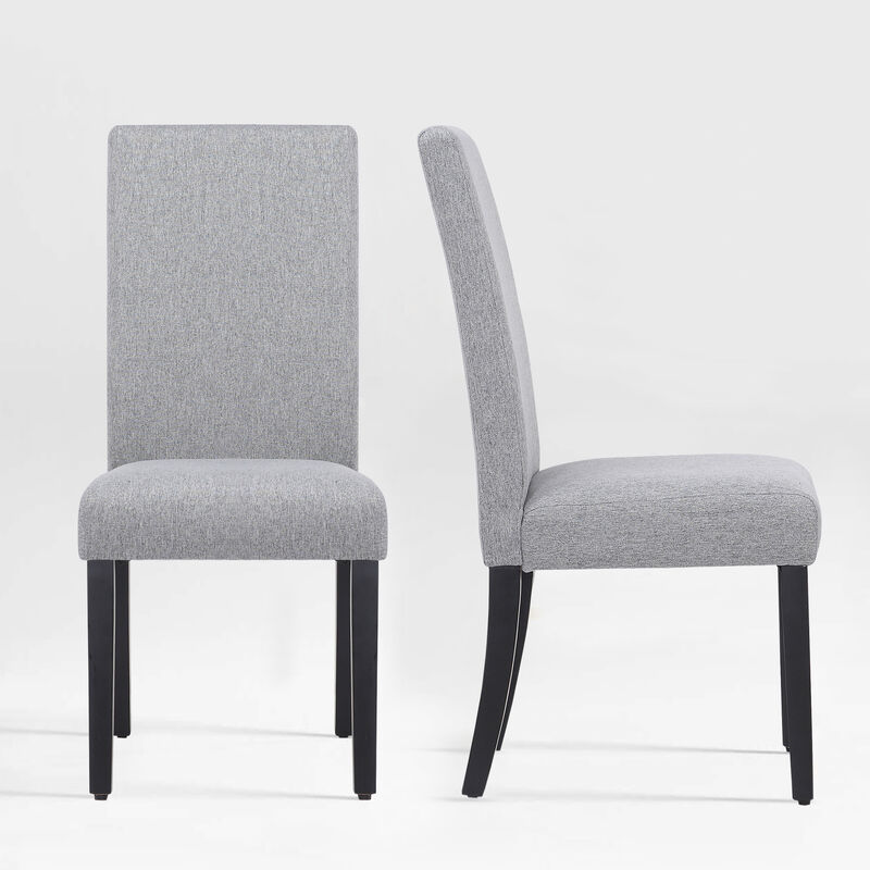 WestinTrends Upholstered Linen Fabric Dining Chair (Set of 2)