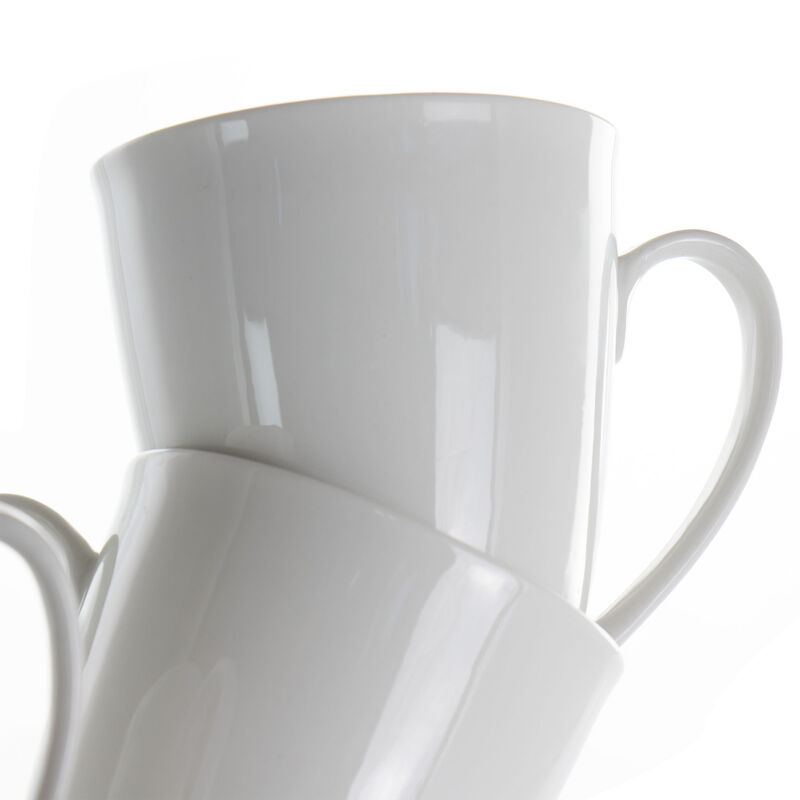 Elama Rosales 6 Piece 12 Ounce Porcelain Mug Set in White