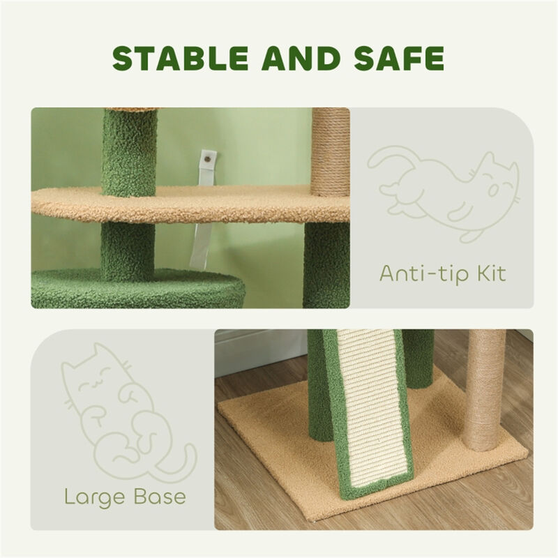 Multi-Level Cat Tree Tower with Scratching Posts, Cozy Condos & Perches for Indoor Cats
