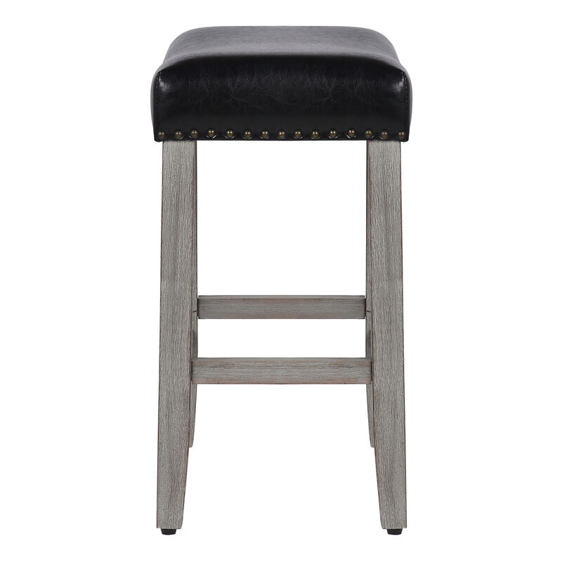 WestinTrends 24" Upholstered Saddle Seat Counter Stool (Set of 2)