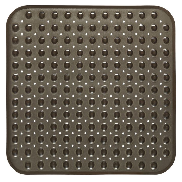 Carnation Home Fashions Stall Size"Bubble" Look Vinyl Bath Mat. - Ivory 21x21"