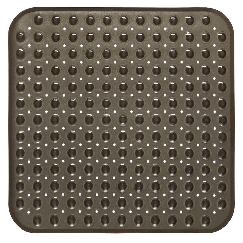 Carnation Home Fashions Stall Size"Bubble" Look Vinyl Bath Mat. - Ivory 21x21"