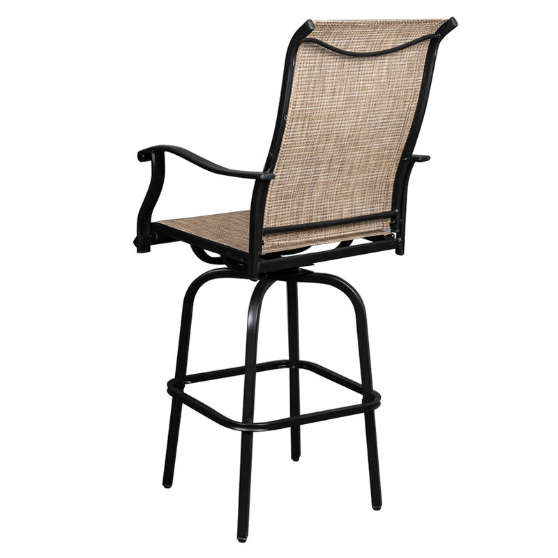 2pcs Wrought Iron Swivel Bar Chairs for Patio or Outdoor Bar
