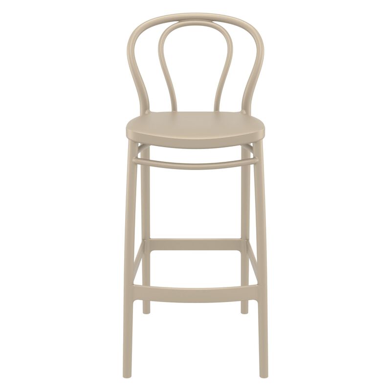 41.75" Black Solid Outdoor Patio Bar Stool