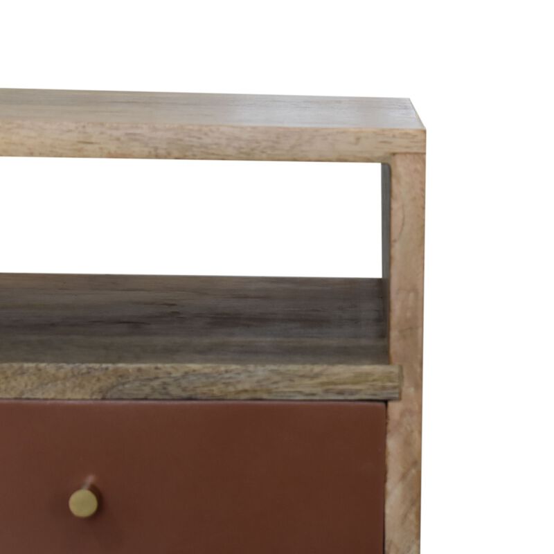 Mini Brick Red Hand  Painted  Solid Wood 1 Drawer NightStand