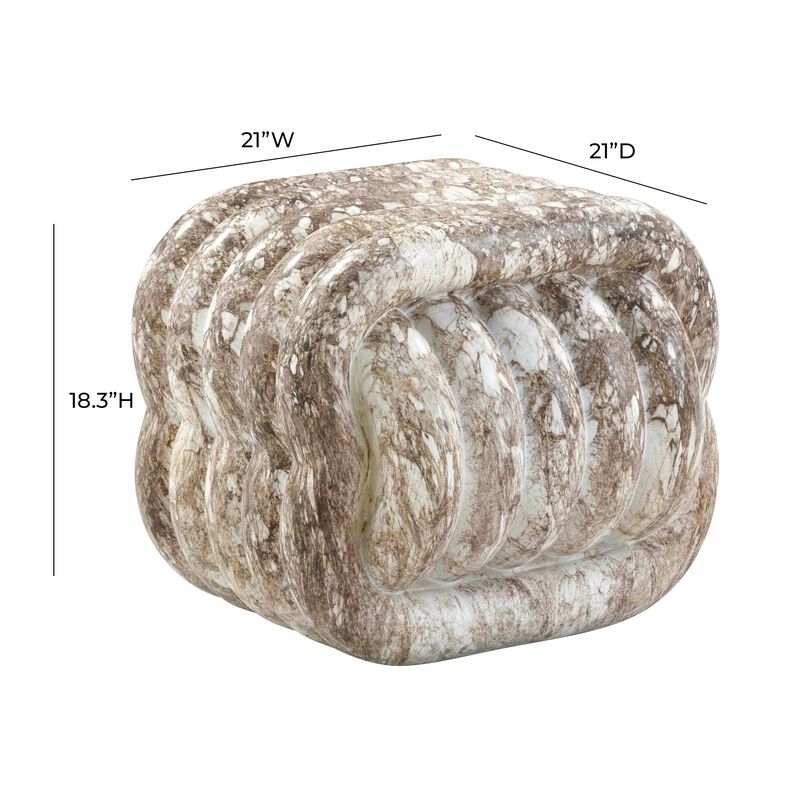 Love Knot Grey Faux Marble Indoor / Outdoor Accent Stool