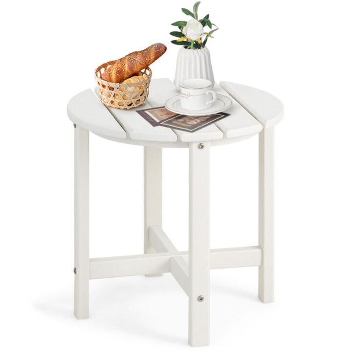 Hivvago 18 Inch Round Weather-Resistant Adirondack Side Table