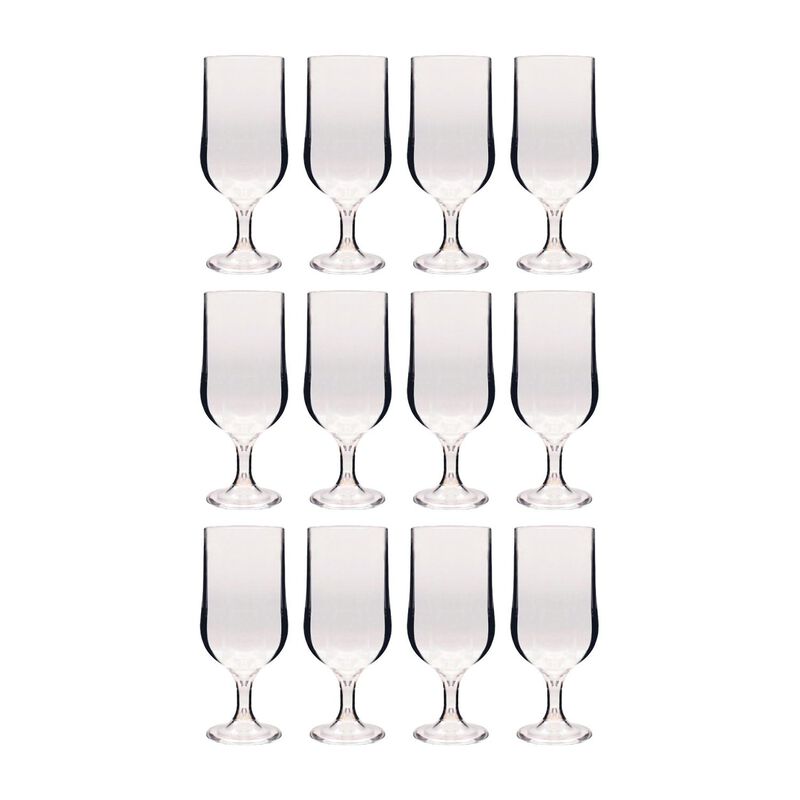 Polycarbonate Drinkware dia.2.75" h:7" 13 oz. Round Clear Polycarbonate Goblet (Set of 12)