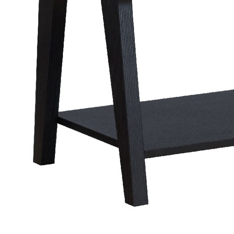 22 Inch Edward End Table with Lift Top and Bottom Shelf, Black-Benzara