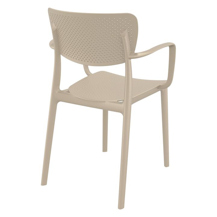 33" Black Stackable Patio Dining Arm Chair