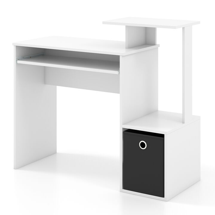 Space-saving Computer Desk with Pull-out Keyboard Tray for Small Offices