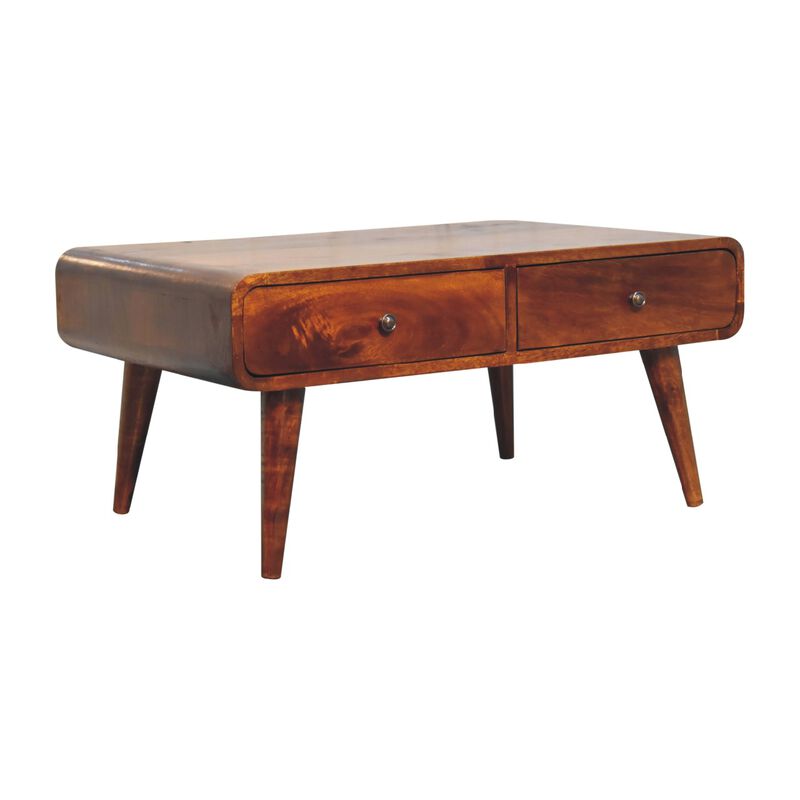 Sonata Chestnut Solid Wood 4 Drawer  Coffee Table