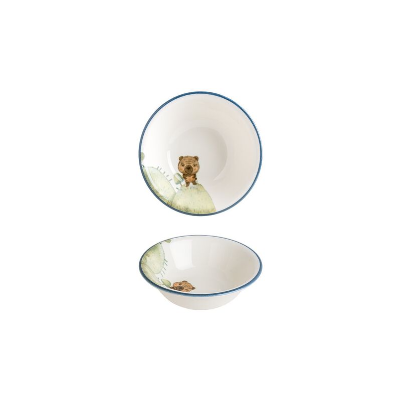 Minimeals dia.6.25" h:2" 13 oz. Round Decorated Porcelain Bowl (Set of 2)