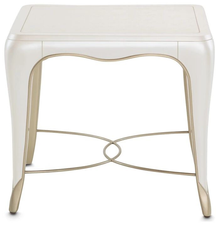 Michael Amini London Place Rectangular End Table - Creamy Pearl