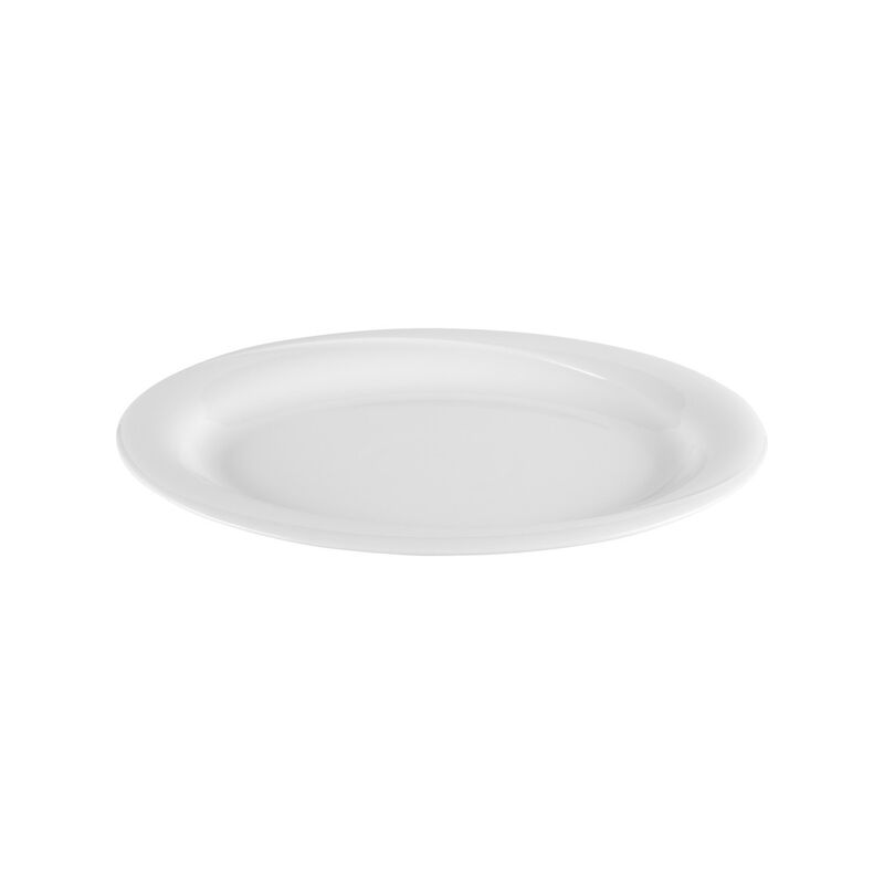 Porcelain X-tanbul 13.5" x 10.5" x h:1.25" Oval White Porcelain Platter