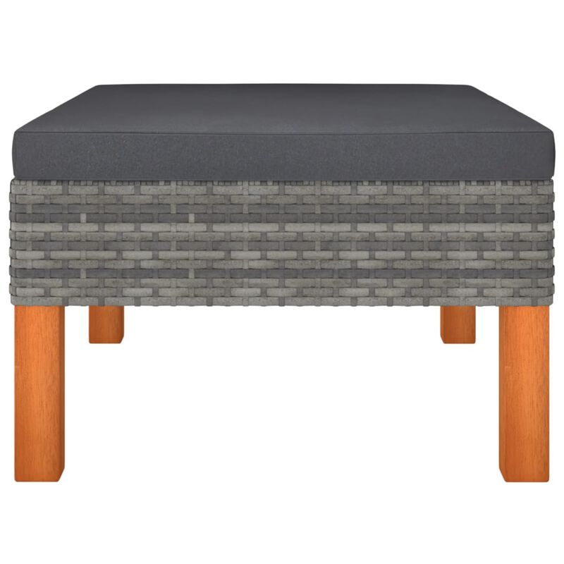 vidaXL 8 Piece Garden Lounge Set Poly Rattan and Eucalyptus Wood Gray