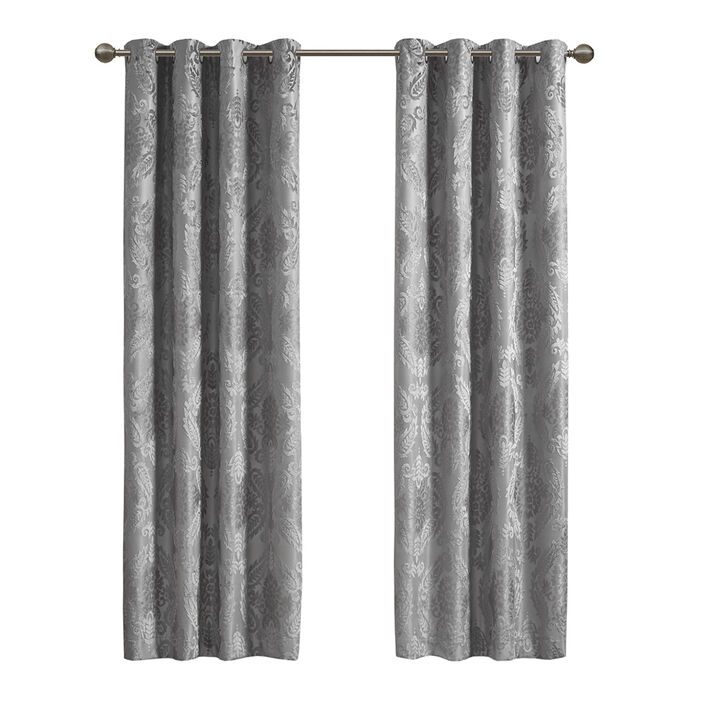 Gracie Mills Hendrix Jacquard Paisley Total Blackout Curtain Panel - 50x84"
