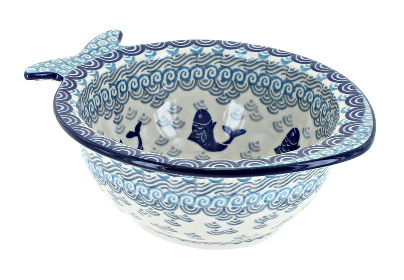 Blue Rose Polish Pottery Summer Fun Fish Bowl