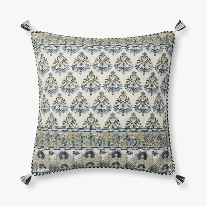 PLL0114 Blue/Multi 22''x22'' Poly Pillow