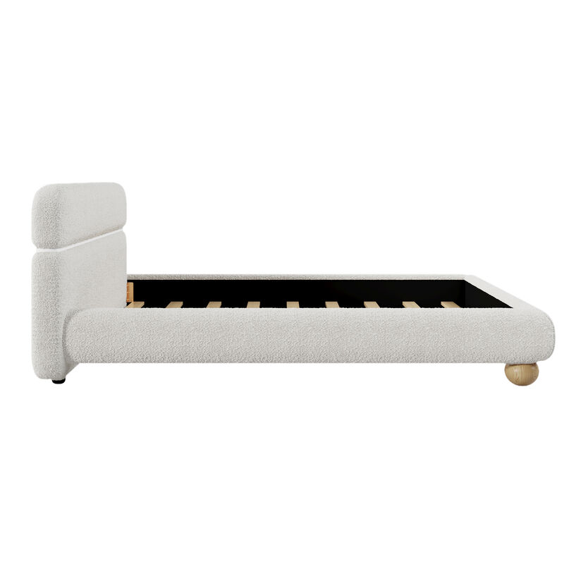 Merax Contemporary Boucle Upholstered Platform Bed