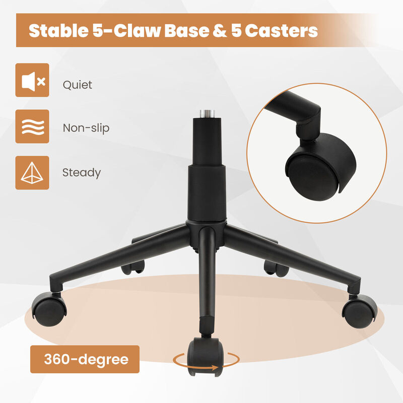 Modern Home Office Chair with Curved Backrest and Comfortable Armrests