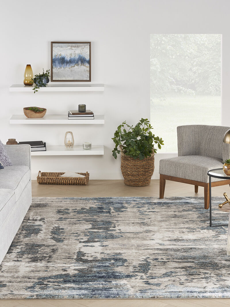 American Manor AMR04 Ivory/Blue 7'10" x 9'10" Rug