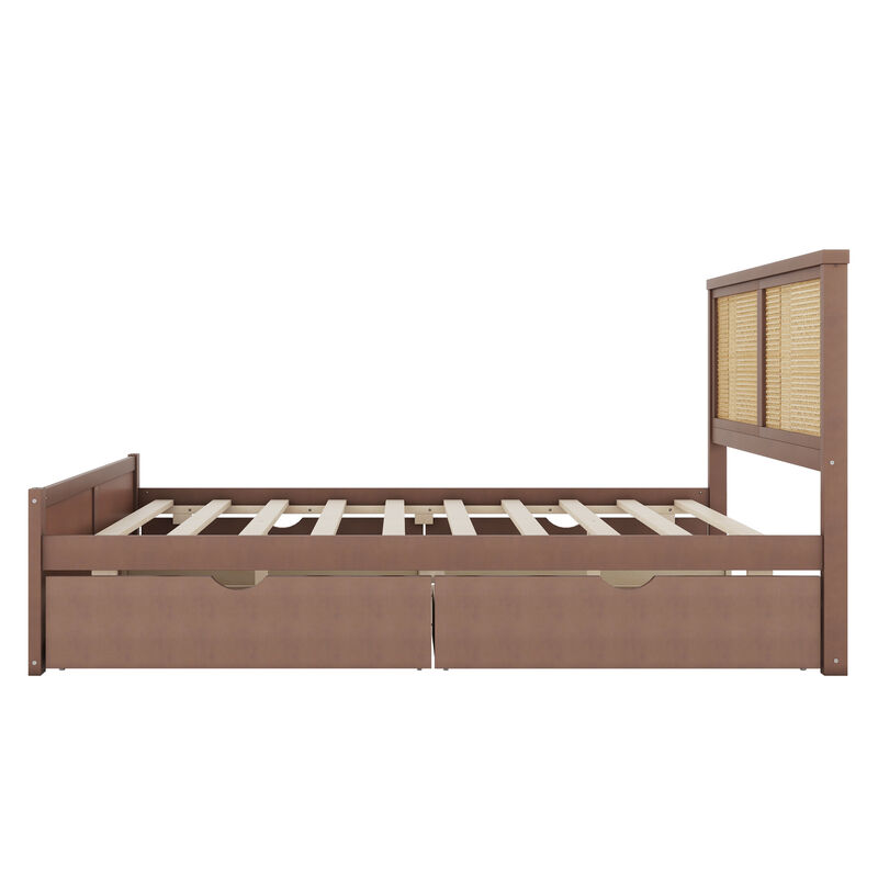 Merax Wood Storage Platform Bed with 4 Drawers