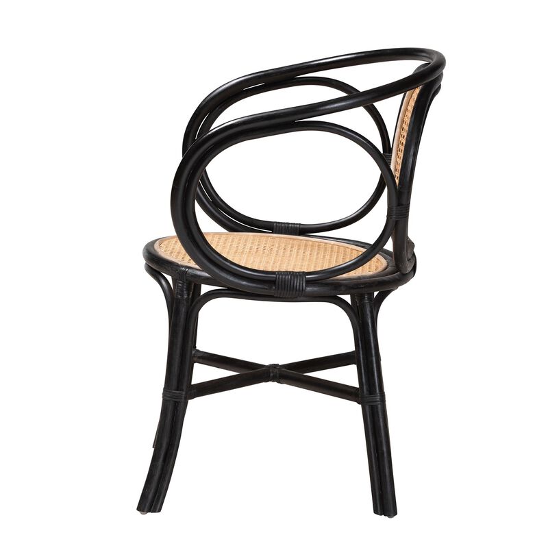 Bali & Pari Palesa Modern Bohemian Natural Brown Rattan Dining Chair