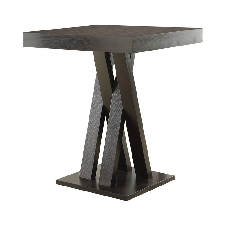 Contemporary Style Wooden Bar Table, Brown - Benzara