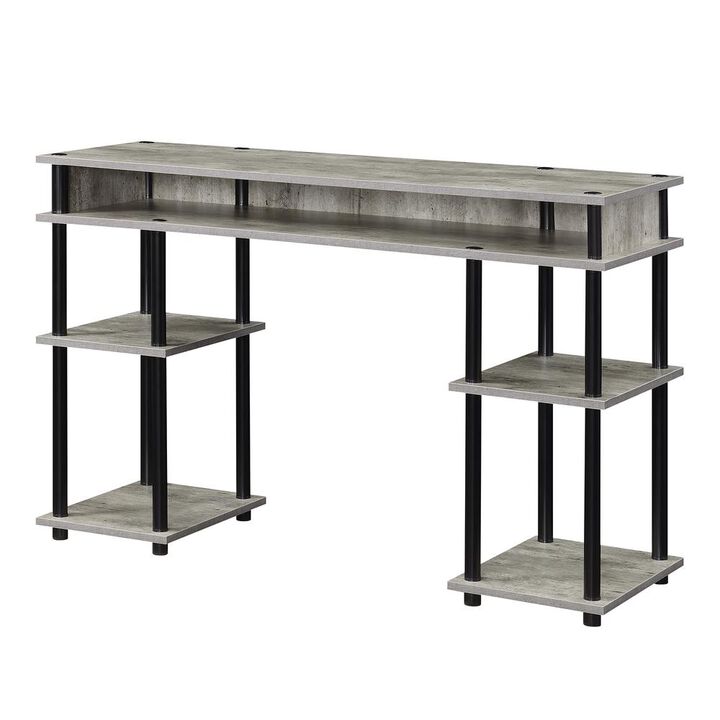 Convenience Concepts Designs2Go No Tools Student Desk with Shelves, Faux Birch/Black