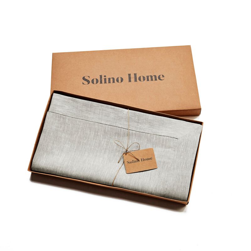Solino Home 100% Pure Linen Dinner Napkins 20 x 20 Inch Set of 6 | Classic Hemstitch