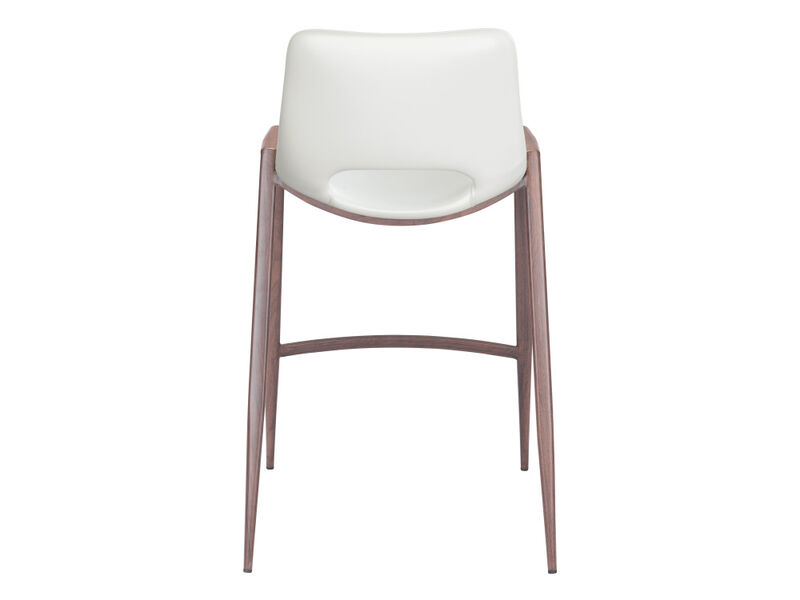 Desi Counter Stool (Set of 2) White & Walnut