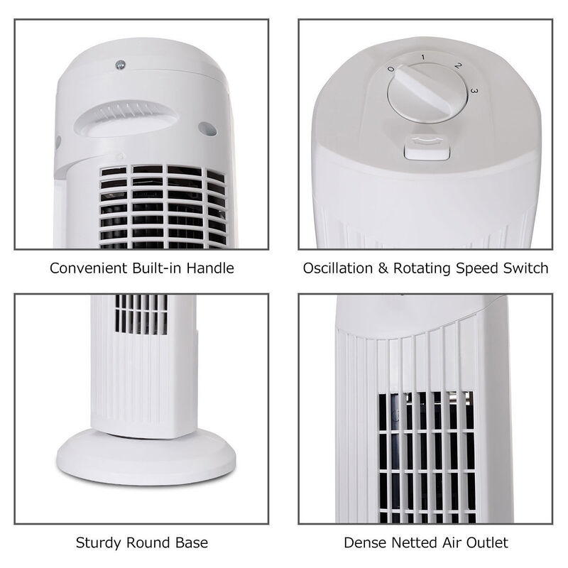 Fantask Quiet Bladeless Oscillating Tower Fan