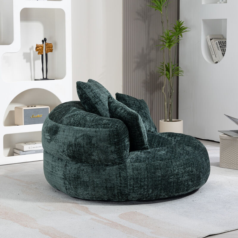 Merax Single Gaming Sofa Bean Bag Chenille Chair Couch with 3 Pillows