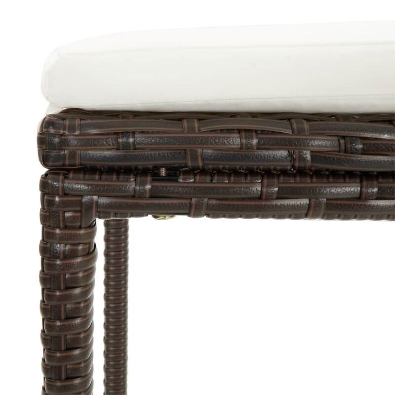 vidaXL 5 Piece Garden Bar Set with Cushions Poly Rattan Brown