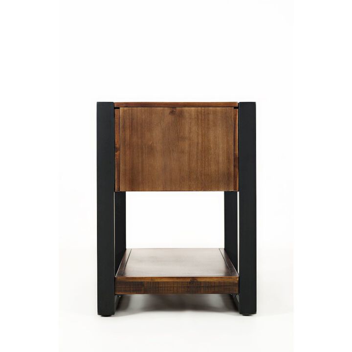 Loftworks Modern Acacia Chairside Table with Drawer