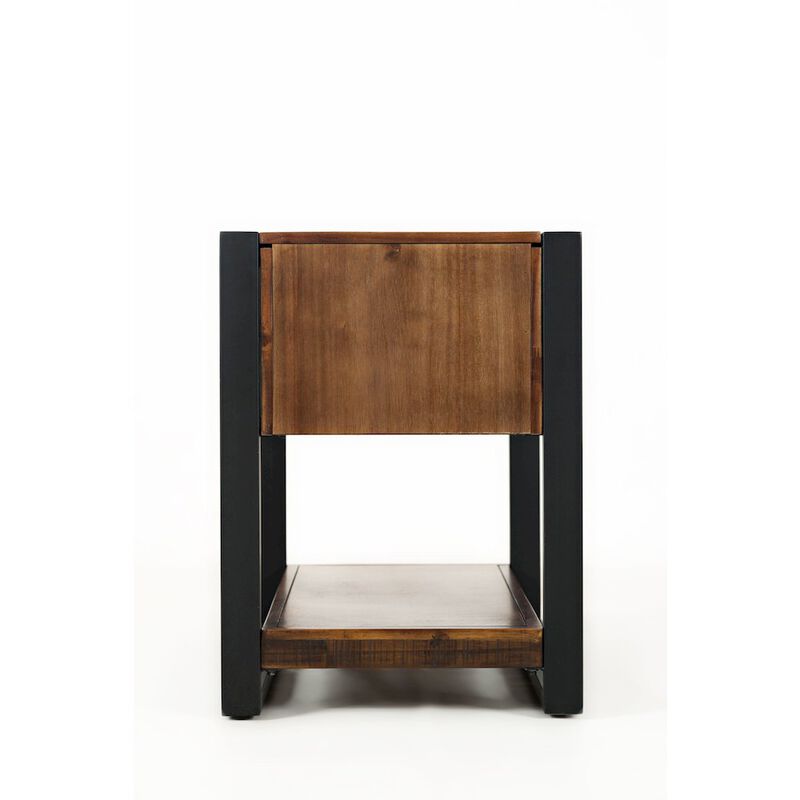 Loftworks Modern Acacia Chairside Table with Drawer