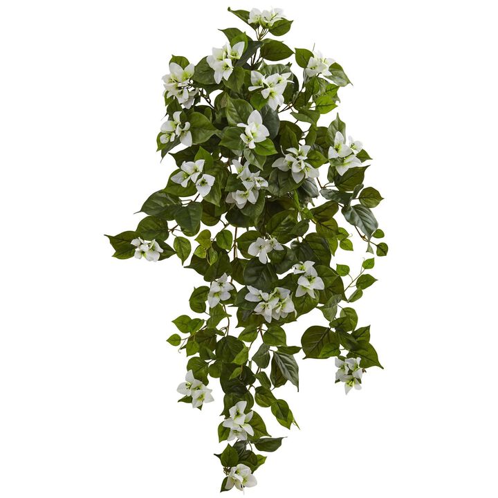 Nearly Natural 37-in Bougainvillea Hanging Artificial Plant (Set of 2)