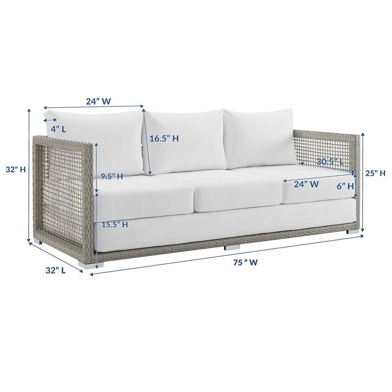 Modway - Aura Outdoor Patio Wicker Rattan Sofa